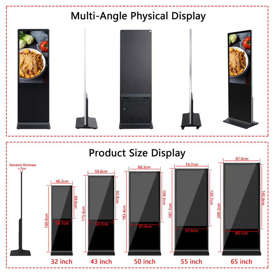 32 43 50 55 65 75 85 100 Inch Indoor LCD Vertical Digital Signage and ...