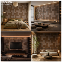 Panneau Acoustique en Fibre de Polyester Imprimé Effet Bois 3D par Transfert Thermique - Ignifuge, Écologique, Décoration Artistique pour Salon et Hôtel