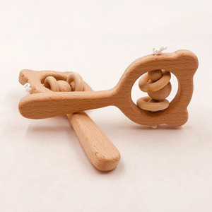 <span class=keywords><strong>Hochet</strong></span> en <span class=keywords><strong>bois</strong></span> de hêtre pour bébés, jouet pour enfant, <span class=keywords><strong>hochet</strong></span> à main, idée de cadeau, Offre Spéciale - Product Image 3