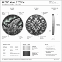 Pièce de monnaie commémorative 3D personnalisée en relief, motif baleine arctique, pièce de défi en argent antique, cadeau souvenir, vente en gros directe usine