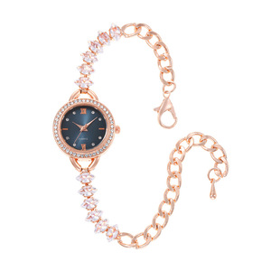 Montre élégante pour femme sertie de diamants, style coréen, montre bracelet entièrement sertie de diamants pour étudiante élégante - Product Image 5