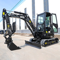 Mini-excavatrice en vente directe d'usine, certifiée CE Euro 5, équipée d'un marteau briseur pour la démolition de bâtiments et le creusement de fondations