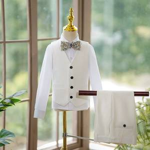 Traje blanco <span class=keywords><strong>de</strong></span> 3 uds para niños, esmoquin, traje <span class=keywords><strong>de</strong></span> portador <span class=keywords><strong>de</strong></span> anillo <span class=keywords><strong>de</strong></span> boda, chaqueta Formal para niños, conjunto <span class=keywords><strong>de</strong></span> traje <span class=keywords><strong>de</strong></span> vestir ajustado - Product Image 3