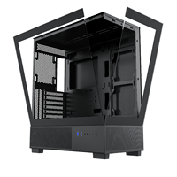 Casing Game Panoramic populer casing komputer Gaming USB3.0 ATX dengan casing PC kaca Tempered untuk Desktop