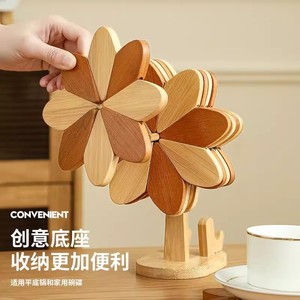 Soporte de Madera para Teléfono con Base Giratoria para Escritorio, Soporte Multifuncional para Palillos - Product Image 3