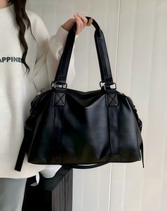 New Arrival 2025 Women Korean Style <b>Tote</b> <b>Bag</b> Large Capacity Waterproof PU Zipper Closure Travel Shopper <b>Bag</b> Laptop <b>Compartment</b> - Product Image 1