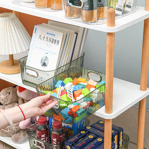 Boîte de rangement transparente vert foncé pour bureau 5L avec poignées pour organiser le maquillage et les produits de soin - Product Image 4