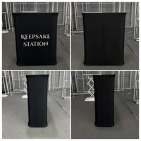 Comptoir d'exposition personnalisé avec impression par sublimation, 80x40x97cm, table pliante rectangulaire avec éclairage LED pour exposition