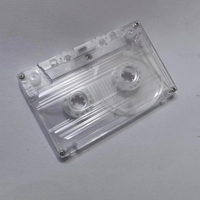 Cassette audio vierge avec logo personnalisé, boîtier transparent, pour enregistrement musical rétro, mixtape