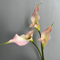 Realistische Doppelblüten-Kalla-Lilie aus PU, Hochwertige Kunstblume für Hochzeit, Ostern, Heimdekoration und Blumensträuße