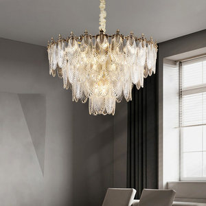 French Style Crystal Chandelier Round Gold <b>LED</b> <b>Light</b> 10-15M2 Living Room Bedroom Lighting - Product Image 1