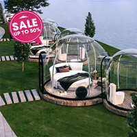 Réduction Limitée dans le Temps : Dôme Maison en Polycarbonate, Bulle Transparente Préfabriquée pour Location Extérieure, Dôme Maison avec Salle de Bain