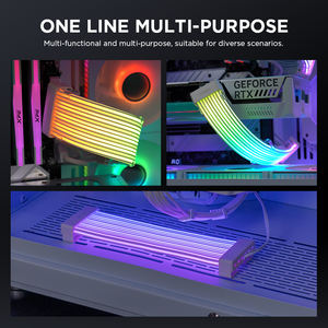 ATX M-ATX 3 * 8PIN 8PIN güç kaynağı PC ARGB uzatma kollu kordon kiti düz RGB kablo PSU uzatma kablosu RGB kablo kapağı - Product Image 6