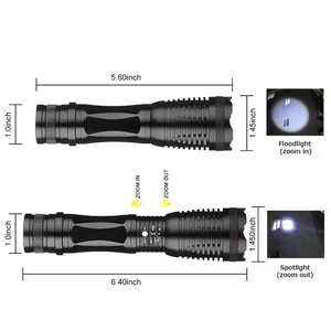 Высокое качество, Заводская Прямая поставка, аккумулятор, заряжаемый фонарик, перезаряжаемый фонарик, масштабируемый светодиодный фонарик <span class=keywords><strong>300</strong></span> люмен - Product Image 2