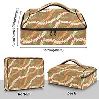 Sac isotherme de style hawaïen à imprimé floral émeraude pour livraison de plats chauds ou froids, pique-nique et activités de plein air