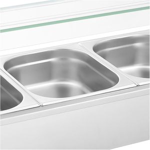 เครื่องอุ่นอาหารแบบ Bain Marie สแตนเลส พร้อมก๊อกระบายน้ำ 4 ช่อง ใช้ไฟฟ้า สำหรับบุฟเฟ่ต์ร้านอาหาร - Product Image 5