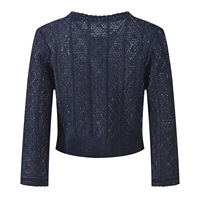 Ensemble 2 pièces tricoté uni pour femme : Cardigan à col rond et manches trois quarts en tissu Lustrin, et jupe longue sirène
