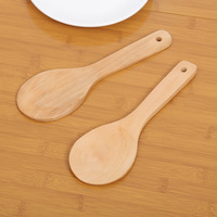 Cuillère à riz classique personnalisée en bois naturel durable antiadhésive, très vendue, pour cuiseur à riz de cuisine