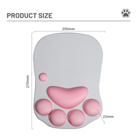 Tapis de souris de jeu personnalisé, motif patte de chat mignon, en silicone avec repose-poignet, antidérapant, ergonomique, 3D, résistant à l'eau, anti-rayures, pour la maison et le bureau
