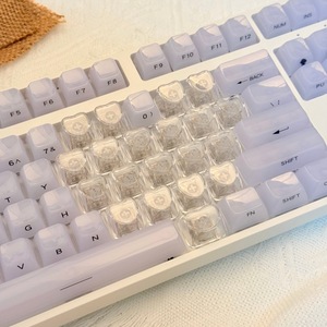 Teclas Transparentes de Cristal en Blanco, 21 Teclas con Forma de Corazón para Interruptores <span class=keywords><strong>MX</strong></span>, Teclados Mecánicos - Product Image 5