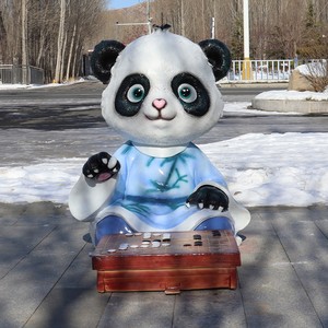 New Hot Bán dễ thương phim hoạt hình Trung Quốc phong cách <span class=keywords><strong>Panda</strong></span> điêu khắc nhựa thời tiết kháng cuộc sống Kích thước vườn trang trí nội thất ngoài trời trong nhà nhà - Product Image 2