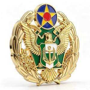 Insignia Metálica Esmaltada 2D Personalizada con Emblema de Águila y Ancla para Uniforme, Moda, Recuerdo o Regalo - Product Image 2