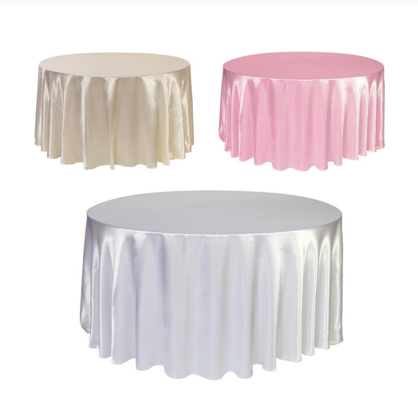 Новая сатиновая скатерть сплошного цвета для свадеб и вечеринок по случаю Дня рождения покрытие стола градусные настольные Скатерти Домашний декор