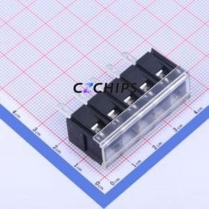 KF28H-7.62-5P Barrier Terminal Block Through hole Component (THT),P=7.62mm Connector With Cover Plate 7.62mm 1x5P Straight Pin - Product Image 1