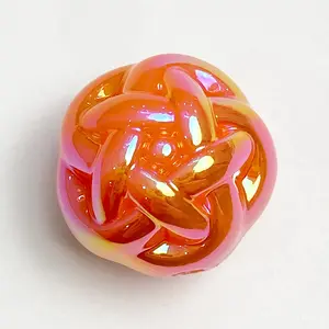 50pc/bag UV Plating Color Ball Shaped Frosted Acrylic Beads For Jewelry Making Shiny Beads Jewelry Supplier In China