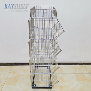 Siêu Thị Durable Hiển Thị Bin Rack, Kho Lưu Trữ Stackable Kim Loại Dây Dump Bin Giỏ Hiển Thị <span class=keywords><strong>Racks</strong></span> - Product Image 5