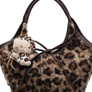 Bolso de Mano con Estampado de Leopardo de Piel Sintética con Lazo, Bolso de Hombro y de Mano para Mujer - Product Image 5