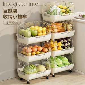 Kitchen Storage Rack 3 Tier Movable Multi Functional Floor <b>Standing</b> Organizer For Food <b>Vegetables</b> Fruits Toy Storage - Product Image 1