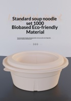 Premium Dubbellaagse Biologisch Afbreekbare Wegwerp Ramen Emmerdeksel 1000ml 800ml 650ml 500ml Multi-Tier Soep Combo Anti-Vocht Thermisch
