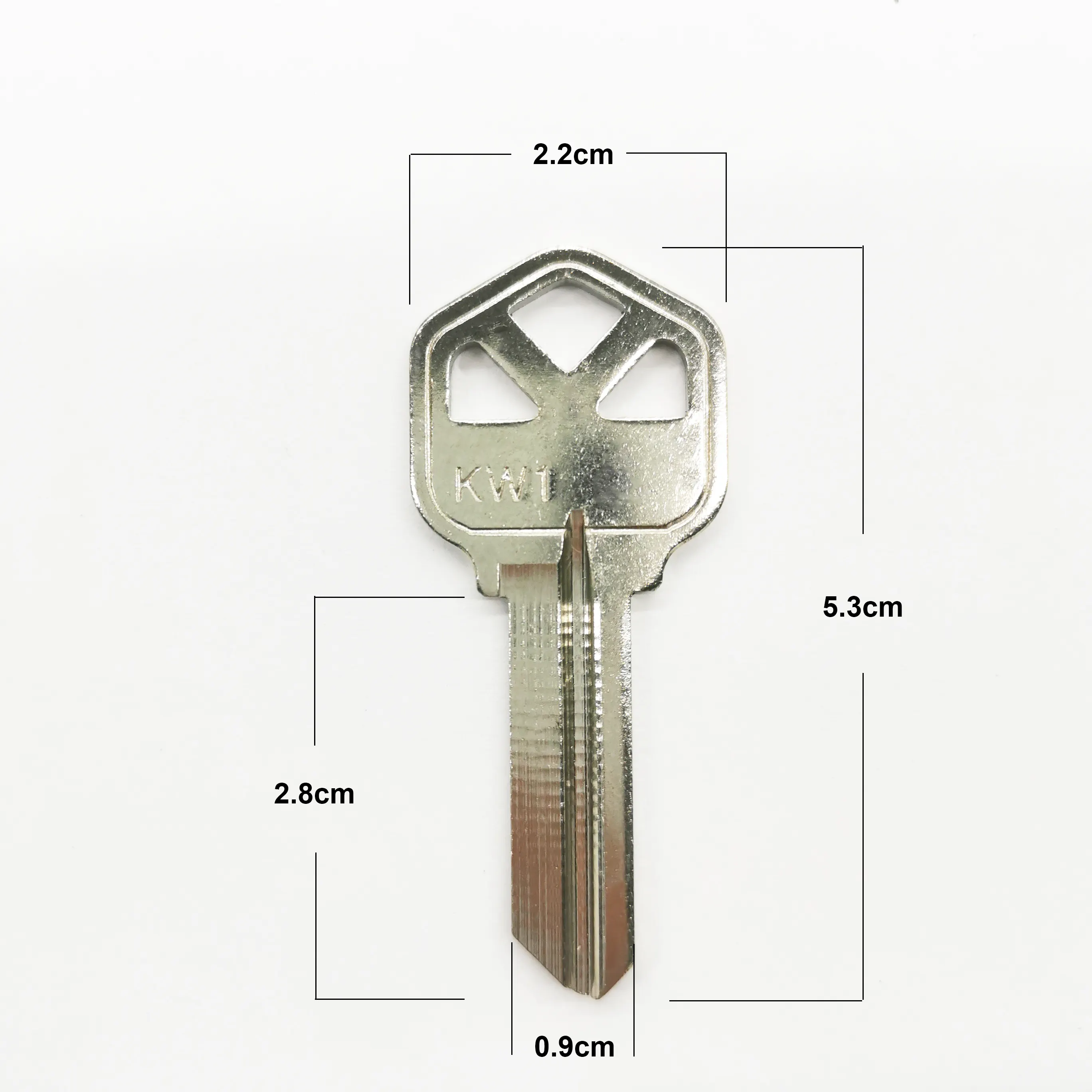 KW1-llave de níquel blanca para distribución, llaves en blanco con logotipo OEM, precio de fábrica