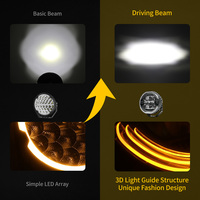 Luz LED Redonda de 7 Pulgadas de Largo Alcance, Doble Color, con Luz de Marcha Diurna Fluida y Luz de Encendido Secuencial para Vehículos Todoterreno 4x4