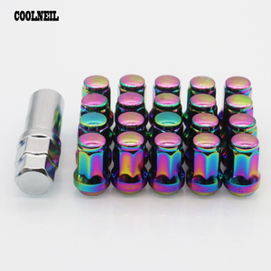 Chống Trộm Titanium Spline Wheel Tuner Khóa Nut Bao Gồm Studs Rim Racing Spike Chrome Ngắn Shank Wheel Nut - Product Image 5