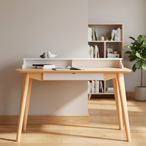 Modern Scandinavian Wood Writing <b>Desk</b> With Storage <b>Drawer</b> For Home Office Furniture - Product Image 2