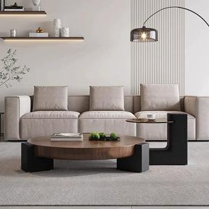 Ensemble de tables basses modernes de luxe en panneaux de bois, rondes, écologiques, durables, faciles à nettoyer, meubles pour hôtel et salon - Product Image 4