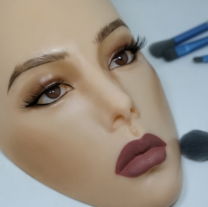 Masque de Modélisation <span class=keywords><strong>pour</strong></span> Débutants en Silicone et Cuir, Panneau d'Entraînement au Maquillage Complet du Visage, <span class=keywords><strong>Outil</strong></span> d'Entraînement au Maquillage - Product Image 1