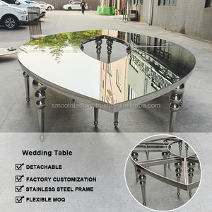 Mesa de Acero Inoxidable con Forma de Ojo Negro Espejo de Lujo, Mesa de Salón de Bodas SMOOTH para Hoteles, Comedor, Eventos al Aire Libre y Fiestas - Product Image 2