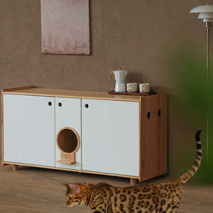 Muebles de Salón Personalizados al por Mayor, Gabinete de Almacenamiento para Arena de Gatos de MDF de Lujo Ligero, Extra Grande - Product Image 2