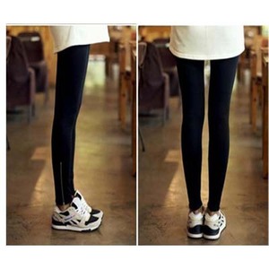 Women Fleece <b>Lined</b> Thick Leggings Plus Size Slim Fit Cropped Sporty Trendy Navy Blue Cotton Medium Thickness Breathable - Product Image 1