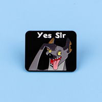 Épinglette en émail « Oui monsieur » : broche amusante avec un animal, épingles à revers, badge pour sac à dos, accessoires vestimentaires, bijoux de mode, cadeaux pour amis