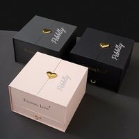 Boîte en papier personnalisée de haute qualité pour mariage à double porte avec tiroir à fleurs en chocolat Boîte cadeau à fleurs