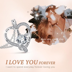 925 de plata esterlina brillante amor símbolo corazón <span class=keywords><strong>te</strong></span> amo COLLAR COLGANTE - Product Image 6