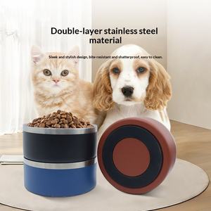 Mangkuk Makan Anjing Anti Selip, Mangkuk Air Anjing <span class=keywords><strong>Stainless</strong></span> <span class=keywords><strong>Steel</strong></span>, Mangkuk Makan Anjing Terangkat untuk Anjing Kecil, Sedang, Besar, dan Perjalanan - Product Image 1