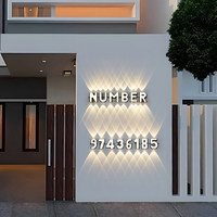 Applique murale extérieure en aluminium LED étanche, style chiffres et lettres, pour cafés, hôtels, extérieurs de bâtiments, enseignes de magasins et de rues