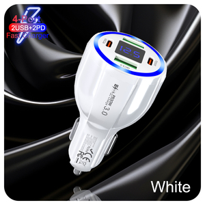 <span class=keywords><strong>Mini</strong></span> cargador de coche 2A + 2C PD tipo <span class=keywords><strong>C</strong></span> cargador de coche de carga rápida encendedor de cigarrillos para teléfono 16 pantalla Digital cargador de teléfono de coche <span class=keywords><strong>USB</strong></span> - Product Image 2