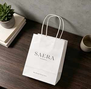 Disposable Recyclable <b>Biodegradable</b> Takeaway Packaging Fast Food Kraft <b>Paper</b> Bags Handles for Restaurant - Product Image 6