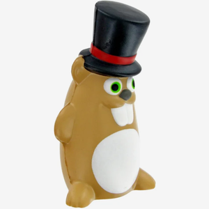 Jouets anti-stress personnalisés en forme de marmotte pour homme, avec chapeau haut-de-forme, à presser, avec logo imprimé, pour cadeaux promotionnels en gros - Product Image 4